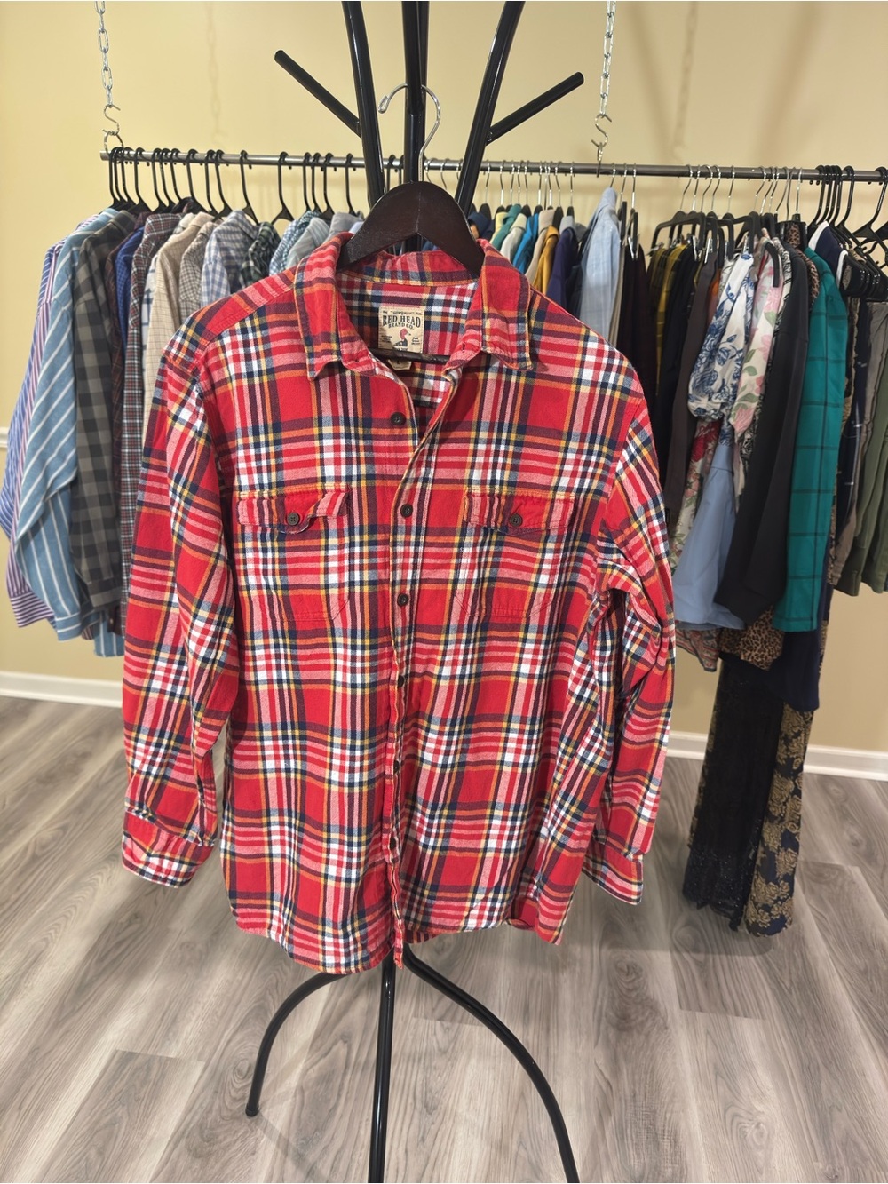 Red Head Red Plaid Flannel button down - Red Head Brand